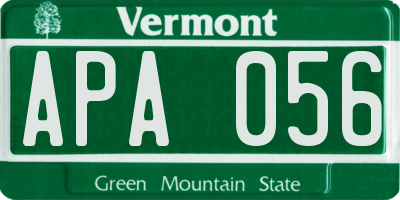 VT license plate APA056