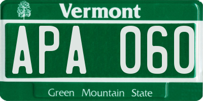 VT license plate APA060
