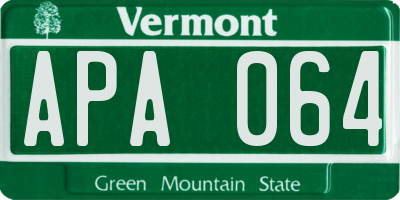 VT license plate APA064
