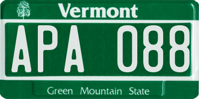 VT license plate APA088