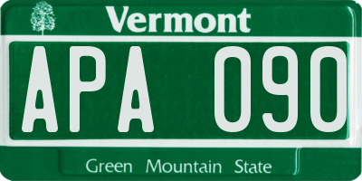 VT license plate APA090