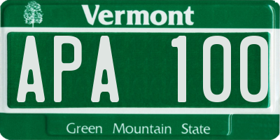VT license plate APA100