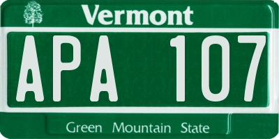 VT license plate APA107