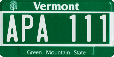 VT license plate APA111