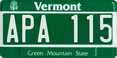 VT license plate APA115