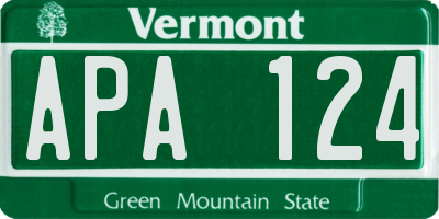 VT license plate APA124
