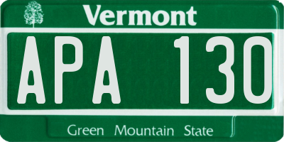 VT license plate APA130