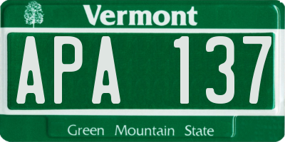 VT license plate APA137