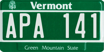 VT license plate APA141