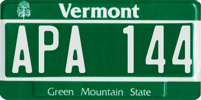 VT license plate APA144
