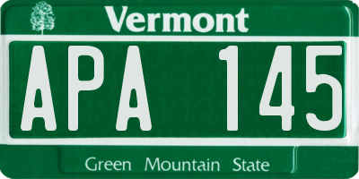 VT license plate APA145