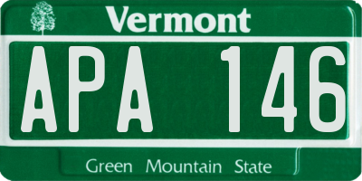 VT license plate APA146