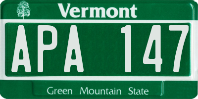 VT license plate APA147