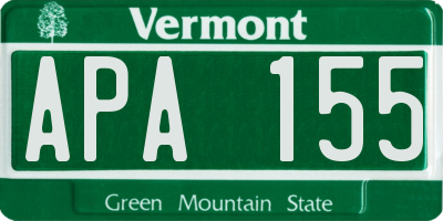 VT license plate APA155