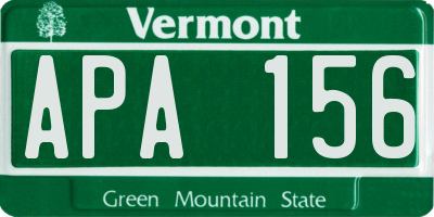 VT license plate APA156