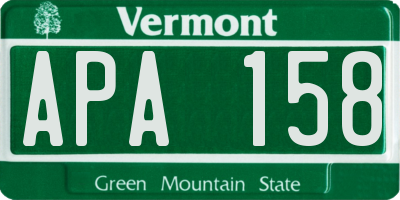 VT license plate APA158
