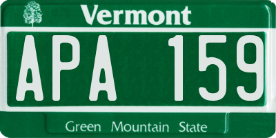 VT license plate APA159