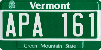 VT license plate APA161