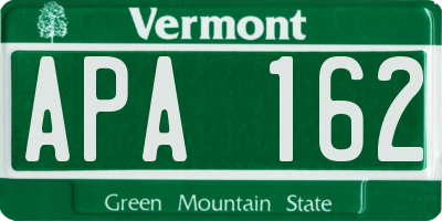 VT license plate APA162