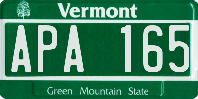VT license plate APA165