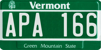 VT license plate APA166