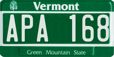 VT license plate APA168