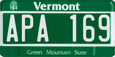 VT license plate APA169