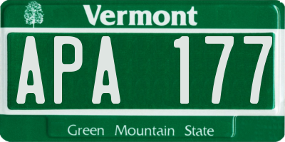 VT license plate APA177