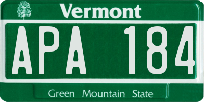 VT license plate APA184