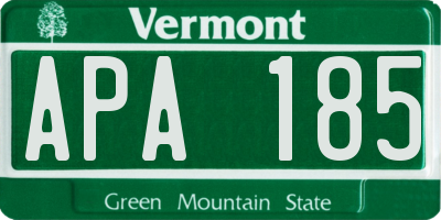 VT license plate APA185