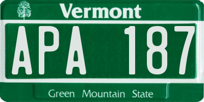 VT license plate APA187