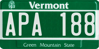 VT license plate APA188