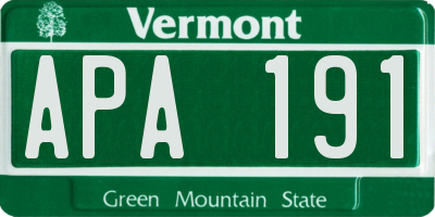 VT license plate APA191