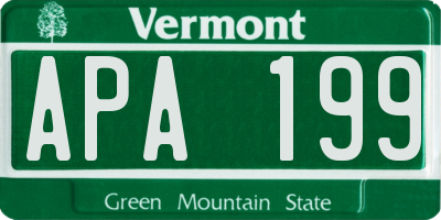 VT license plate APA199
