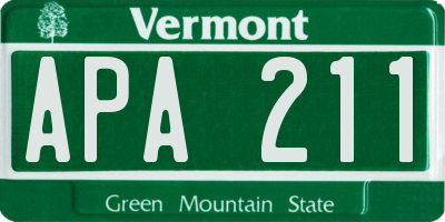 VT license plate APA211