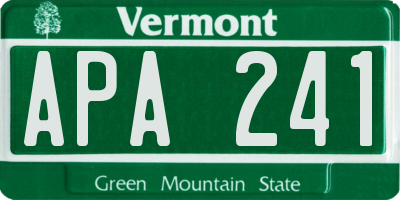 VT license plate APA241
