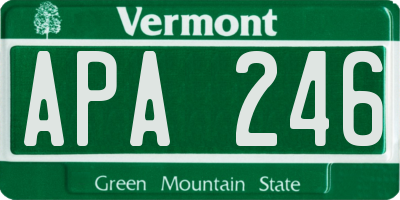 VT license plate APA246
