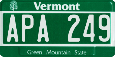 VT license plate APA249