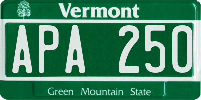 VT license plate APA250