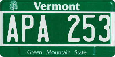 VT license plate APA253