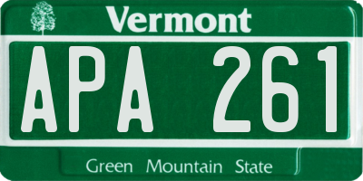 VT license plate APA261