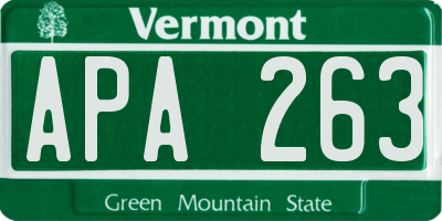 VT license plate APA263