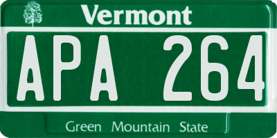 VT license plate APA264
