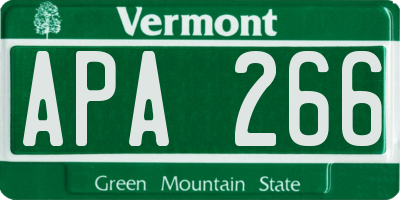 VT license plate APA266