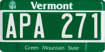 VT license plate APA271