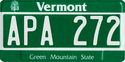VT license plate APA272