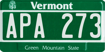 VT license plate APA273