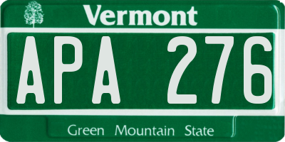 VT license plate APA276