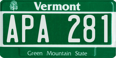 VT license plate APA281