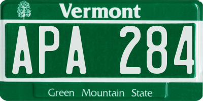 VT license plate APA284